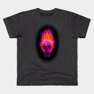 Flaming skull Kids T-Shirt